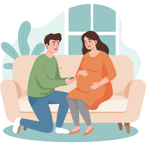 A couple preparing for their baby